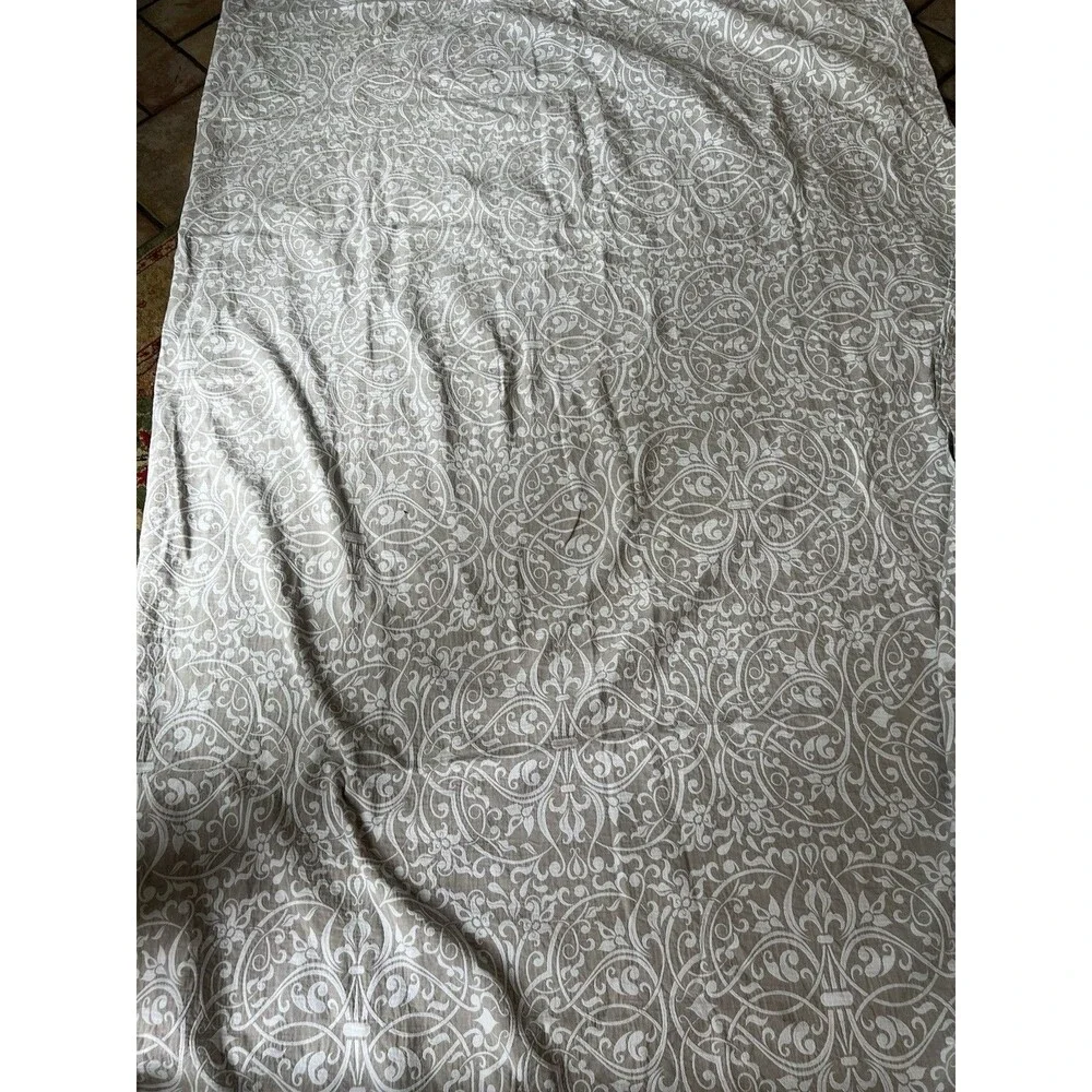 PEACOCK ALLEY White Tan Quilt Coverlet Bedspread Stitch King 104x94” Cotton EUC